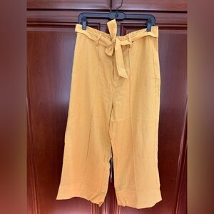 Joie Golden/Mustard Linen Pants with Tie - Size L